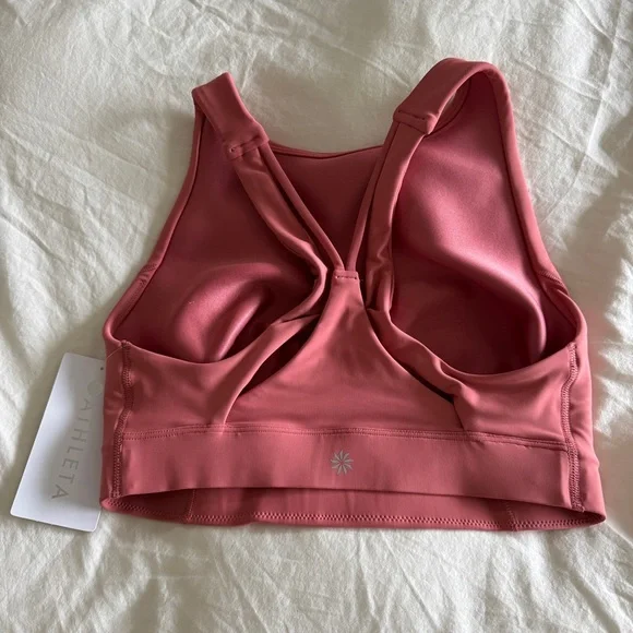 New Athleta M Flex Spacer Tipped Bra Natural Rose small D-DD - Picture 4 of 5
